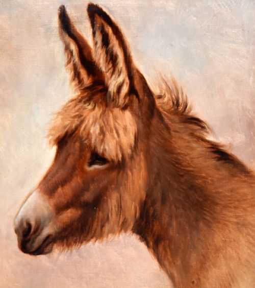 'CYNTHIA' VICTORIAN OIL PAINTING OF A DONKEY - ADDITIONAL PHOTO 2