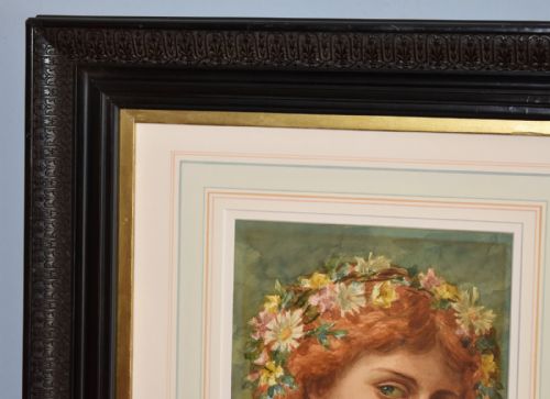 FINE WATERCOLOUR PORTRAIT BY PIERRE ABATTUCCI - ADDITIONAL PHOTO 5