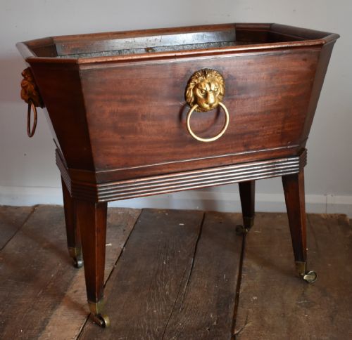FINE GEORGIAN MAHOGANY WINE COOLER CELLARETTE - ADDITIONAL PHOTO 3