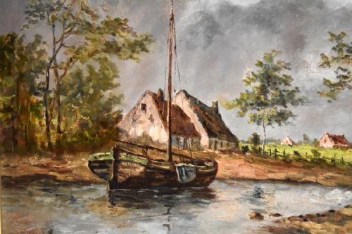RIVER LANDSCAPE OIL PAINTING BY HMELSEN - ADDITIONAL PHOTO 3