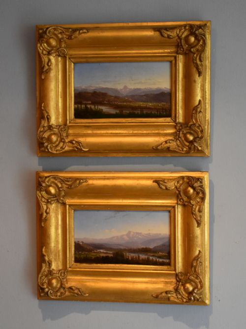 fine pair of italian landscape oil paintings - CATEGORY: ANTIQUE ART - DATED 1890