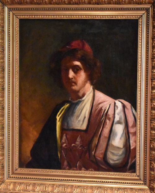 OIL PORTRAIT OF A YOUNG MAN IN RENAISSANCE DRESS - ADDITIONAL PHOTO 2