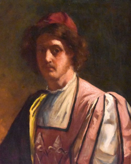 OIL PORTRAIT OF A YOUNG MAN IN RENAISSANCE DRESS - ADDITIONAL PHOTO 3