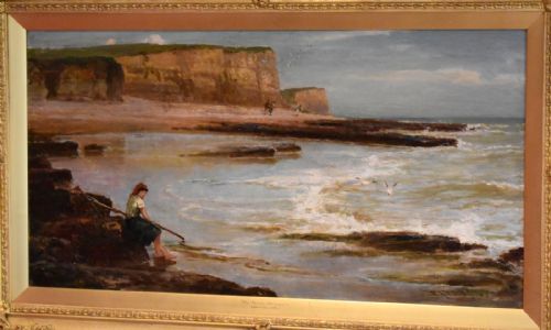 'THE YOUNG SHRIMPERS' OIL PAINTING BY EDWIN ELLIS RBA 18411895 - ADDITIONAL PHOTO 2