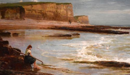 'THE YOUNG SHRIMPERS' OIL PAINTING BY EDWIN ELLIS RBA 18411895 - ADDITIONAL PHOTO 3