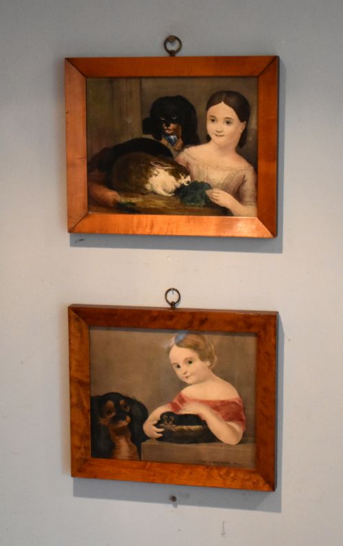 pair of charming victorian prints - CATEGORY: ANTIQUE ART - DATED VICTORIAN