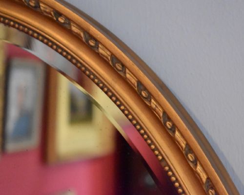 LARGE EDWARDIAN OVAL GILT MIRROR - ADDITIONAL PHOTO 2