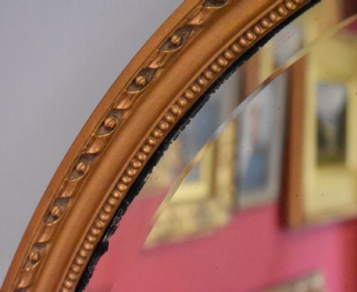 LARGE EDWARDIAN OVAL GILT MIRROR - ADDITIONAL PHOTO 3