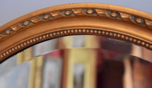 LARGE EDWARDIAN OVAL GILT MIRROR - ADDITIONAL PHOTO 4