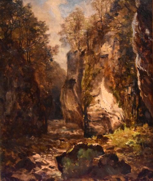 LOVER'S LEAP BUXTON OIL PAINTING BY CHARLES WILDE - ADDITIONAL PHOTO 4