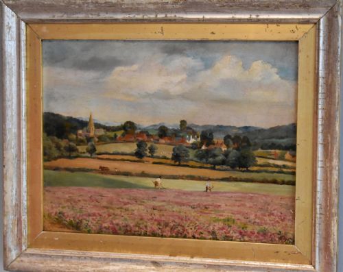 SUMMER LANDSCAPE SCENE OIL PAINTING - ADDITIONAL PHOTO 1