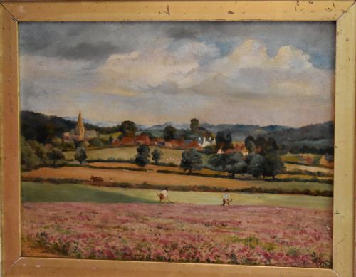 SUMMER LANDSCAPE SCENE OIL PAINTING - ADDITIONAL PHOTO 2