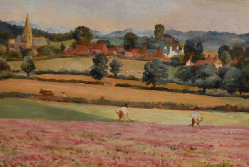 SUMMER LANDSCAPE SCENE OIL PAINTING - ADDITIONAL PHOTO 3
