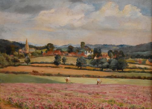 SUMMER LANDSCAPE SCENE OIL PAINTING - ADDITIONAL PHOTO 4
