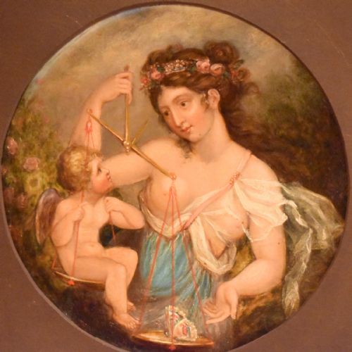 FINE PAIR OF OIL PAINTINGS OF VENUS WEIGHING CUPID - ADDITIONAL PHOTO 3
