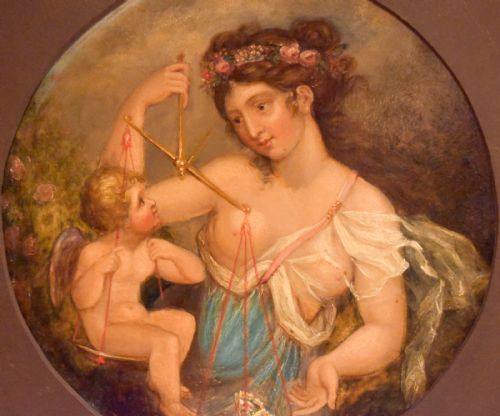 FINE PAIR OF OIL PAINTINGS OF VENUS WEIGHING CUPID - ADDITIONAL PHOTO 4