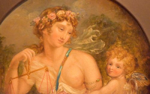 FINE PAIR OF OIL PAINTINGS OF VENUS WEIGHING CUPID - ADDITIONAL PHOTO 8