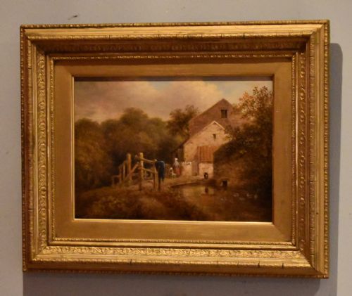 west mill colinton edinburgh oil painting - CATEGORY: ANTIQUE ART - DATED VICTORIAN