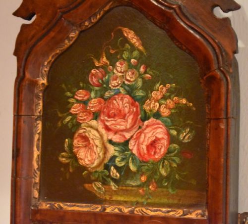 UNUSUAL WALNUT MIRROR WITH OIL PAINTING PANEL - ADDITIONAL PHOTO 3