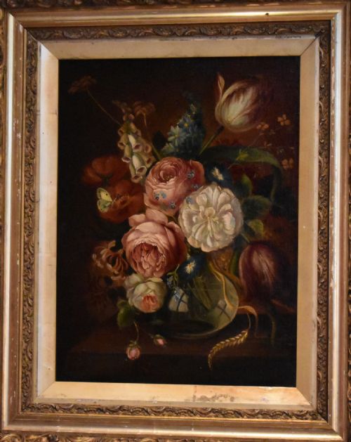 STILL LIFE OIL PAINTING OF FLOWERS AFTER DE HEEM - ADDITIONAL PHOTO 1