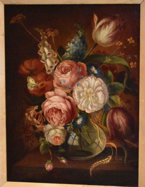 STILL LIFE OIL PAINTING OF FLOWERS AFTER DE HEEM - ADDITIONAL PHOTO 2