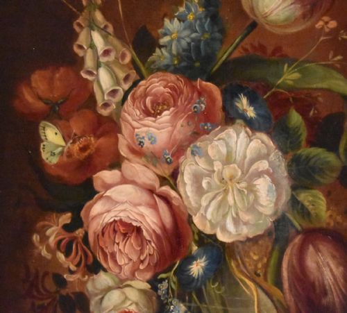 STILL LIFE OIL PAINTING OF FLOWERS AFTER DE HEEM - ADDITIONAL PHOTO 5