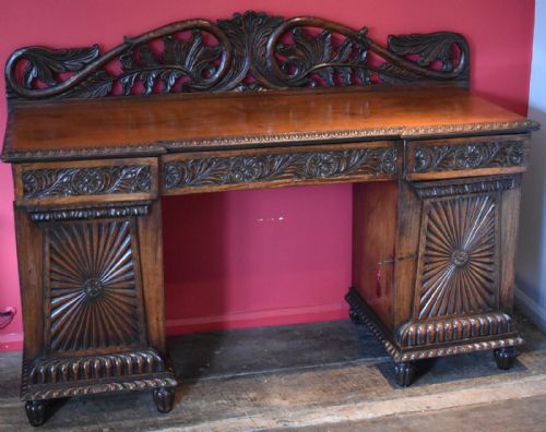 anglo indian carved padouk wood sideboard - CATEGORY: ANTIQUE SIDEBOARDS - DATED 1850