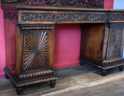 ANGLO INDIAN CARVED PADOUK WOOD SIDEBOARD - ADDITIONAL PHOTO 2