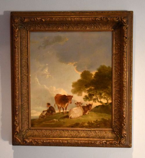 fine english school oil painting after gainsborough - CATEGORY: ANTIQUE ART - DATED 1800
