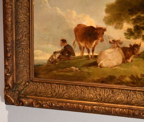 FINE ENGLISH SCHOOL OIL PAINTING AFTER GAINSBOROUGH - ADDITIONAL PHOTO 4
