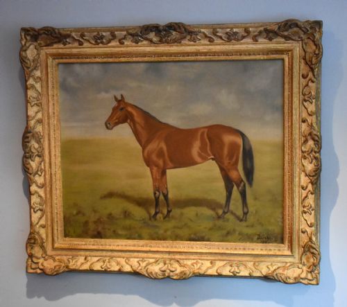 oil painting of a horse by dgage - CATEGORY: ANTIQUE ART - DATED 1910