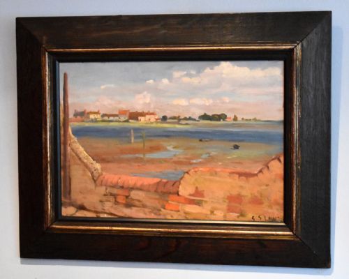 LANDSCAPE OIL PAINTING BY EDWARD S LOWE - ADDITIONAL PHOTO 4