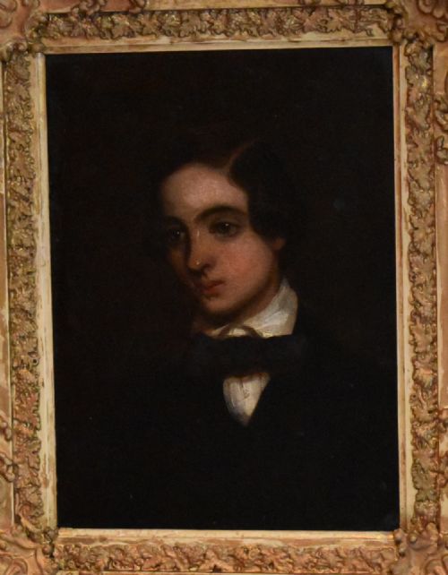 small victorian oil painting of a boy - CATEGORY: ANTIQUE ART - DATED 1860
