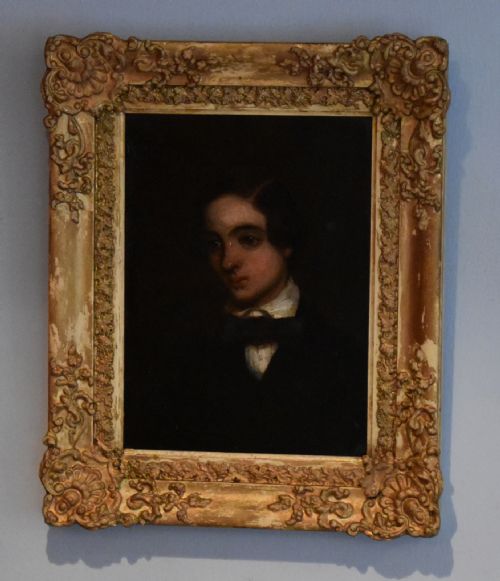 SMALL VICTORIAN OIL PAINTING OF A BOY - ADDITIONAL PHOTO 1