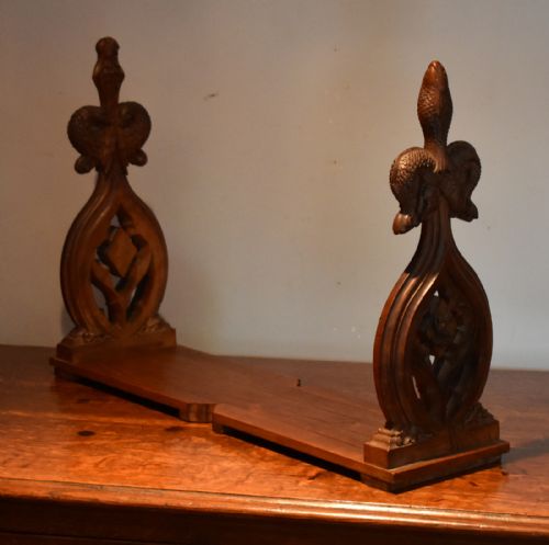 superb gothic revival carved walnut book slide - CATEGORY: ANTIQUE MISCELLANEOUS - DATED 1870