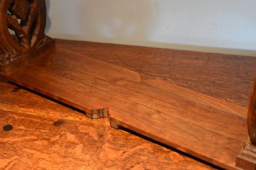 SUPERB GOTHIC REVIVAL CARVED WALNUT BOOK SLIDE - ADDITIONAL PHOTO 5