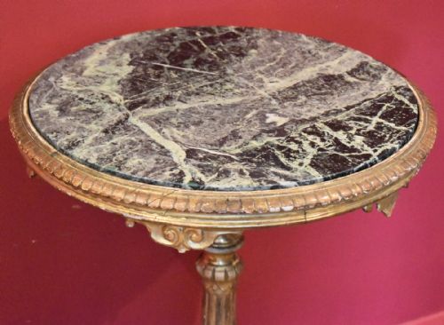 VICTORIAN GILT WOOD AND MARBLE TRIPOD TABLE - ADDITIONAL PHOTO 1