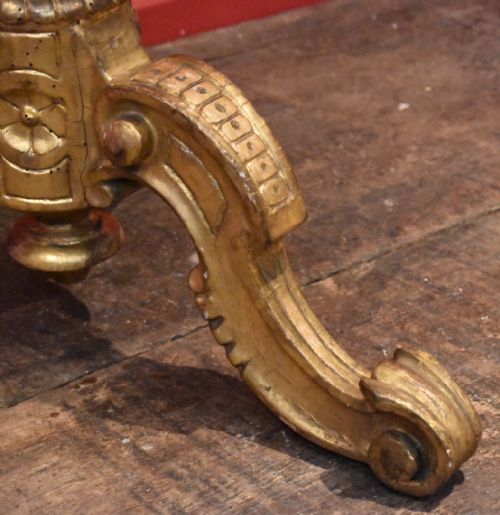 VICTORIAN GILT WOOD AND MARBLE TRIPOD TABLE - ADDITIONAL PHOTO 4