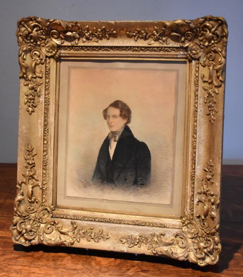 fine early victorian watercolour portrait of a gentleman - CATEGORY: ANTIQUE ART - DATED 19TH CENTURY