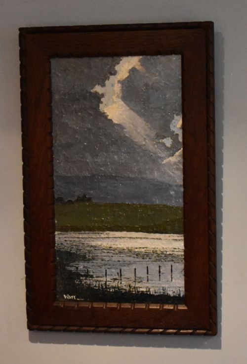 modernist oil landscape painting - CATEGORY: ANTIQUE ART - DATED 1950