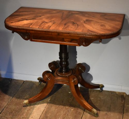superb regency rosewood card table trotter of edinburgh - CATEGORY: ANTIQUE TABLES - DATED REGENCY
