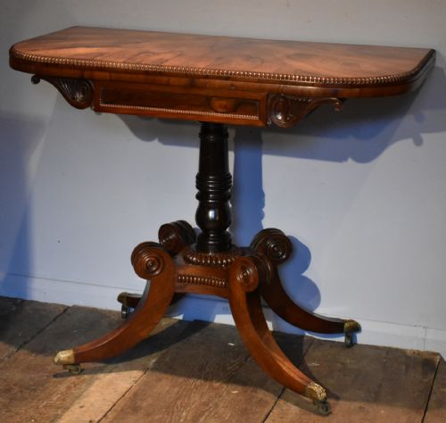 SUPERB REGENCY ROSEWOOD CARD TABLE TROTTER OF EDINBURGH - ADDITIONAL PHOTO 1
