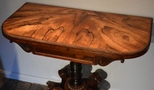 SUPERB REGENCY ROSEWOOD CARD TABLE TROTTER OF EDINBURGH - ADDITIONAL PHOTO 2