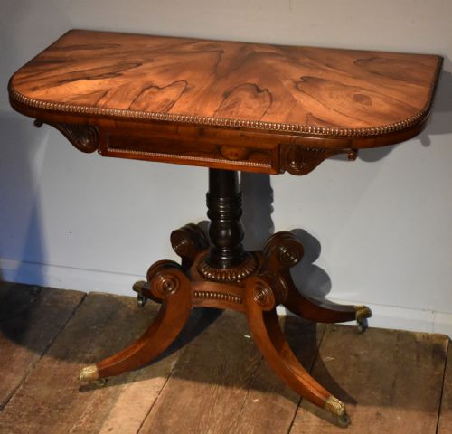 SUPERB REGENCY ROSEWOOD CARD TABLE TROTTER OF EDINBURGH - ADDITIONAL PHOTO 3