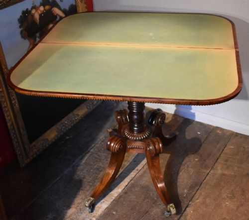SUPERB REGENCY ROSEWOOD CARD TABLE TROTTER OF EDINBURGH - ADDITIONAL PHOTO 9