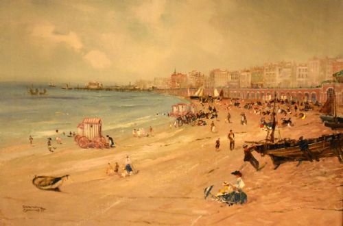 FINE OIL PAINTING OF BRIGHTON BEACH BY GODWIN BENNETT - ADDITIONAL PHOTO 5
