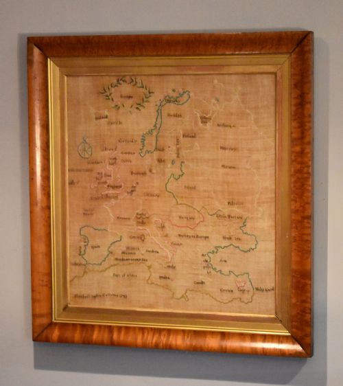 RARE GEORGIAN MAP SAMPLER OF EUROPE - ADDITIONAL PHOTO 2