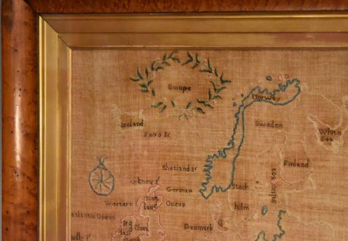 RARE GEORGIAN MAP SAMPLER OF EUROPE - ADDITIONAL PHOTO 3