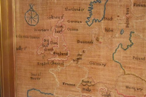 RARE GEORGIAN MAP SAMPLER OF EUROPE - ADDITIONAL PHOTO 4