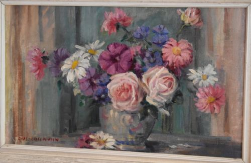 STILL LIFE OIL PAINTING BY CHARLES WYATT WARREN 19081993 - ADDITIONAL PHOTO 2